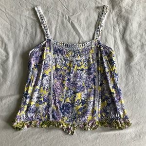 Anthropologie floral summer tank top